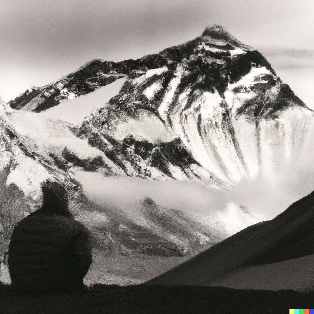 someone gazing at Mount Everest, photograph taken by Peter Lindbergh